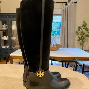 Tory Burch Miller Leather & Suede Riding Boots